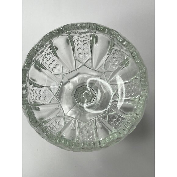 McKee Quintec Glass Compote Bowl Pedestal Clear Early American Pressed - Picture 5 of 6